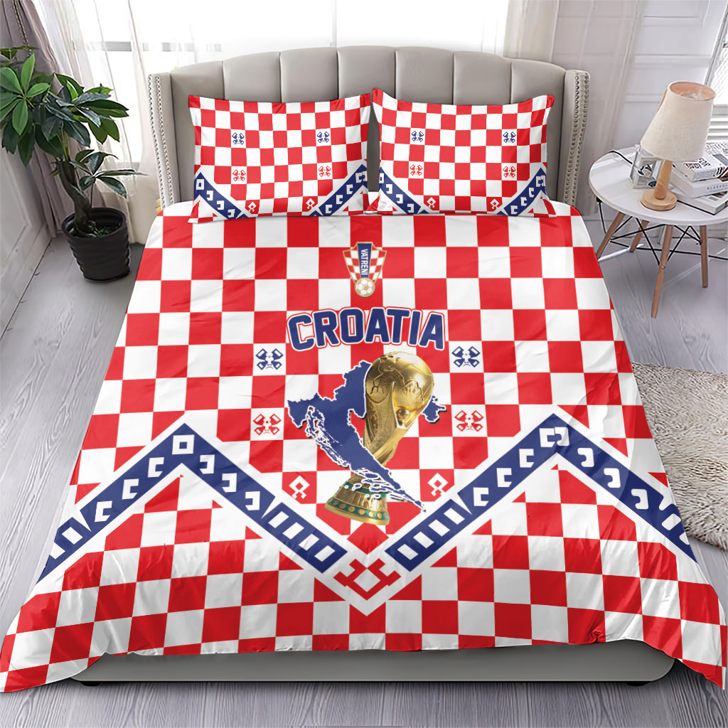 World Football Croatia Bedding Set Fearless Red Check Power