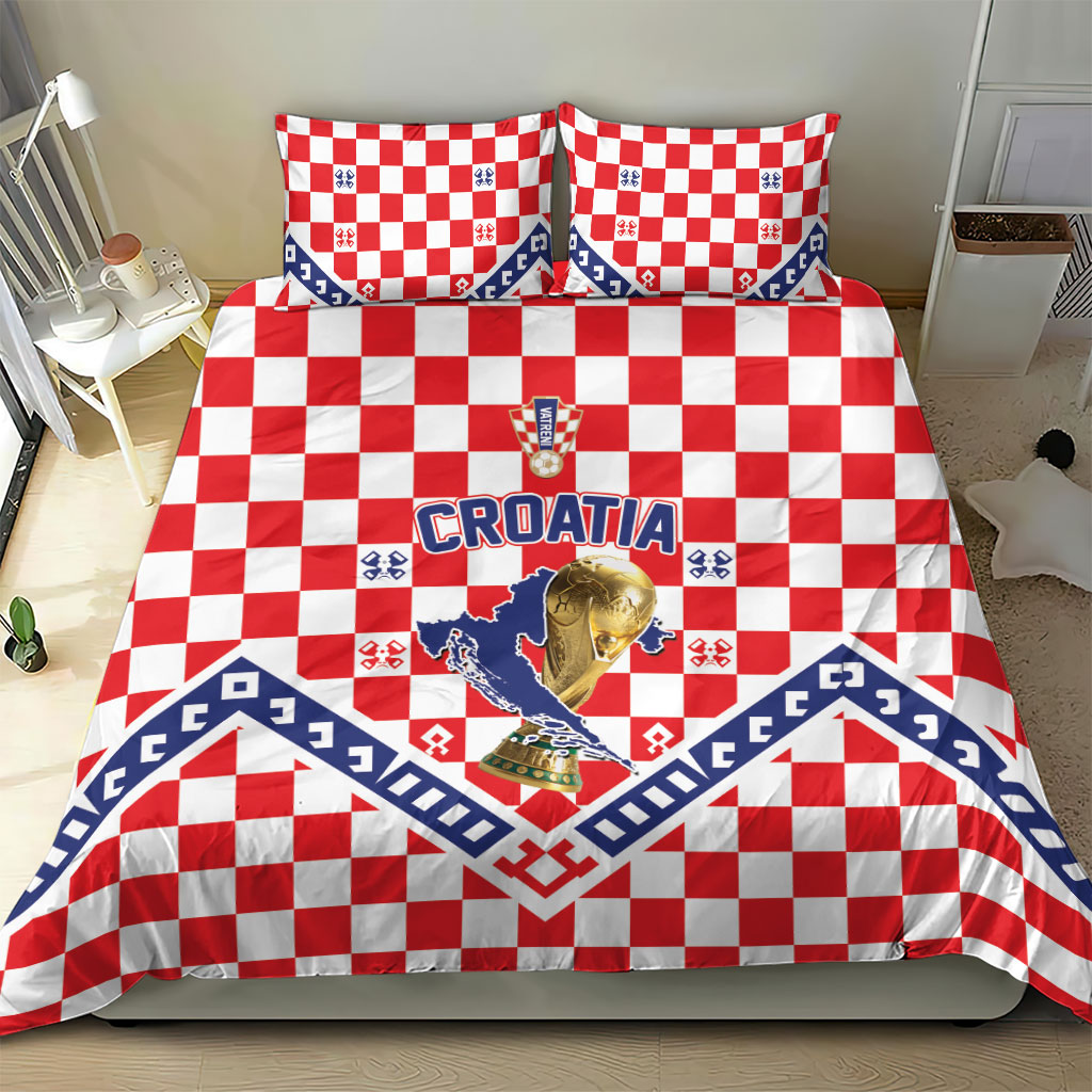 World Football Croatia Bedding Set Fearless Red Check Power