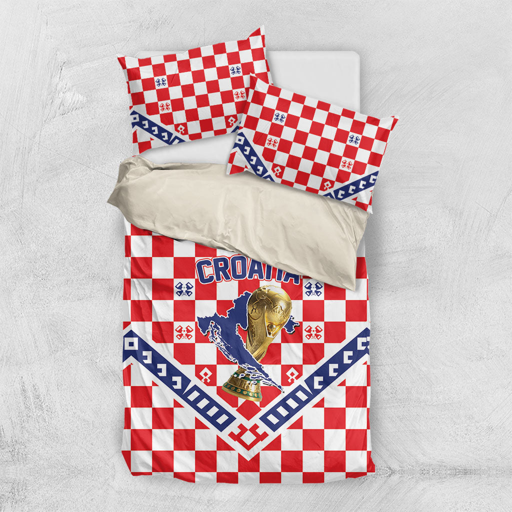 World Football Croatia Bedding Set Fearless Red Check Power