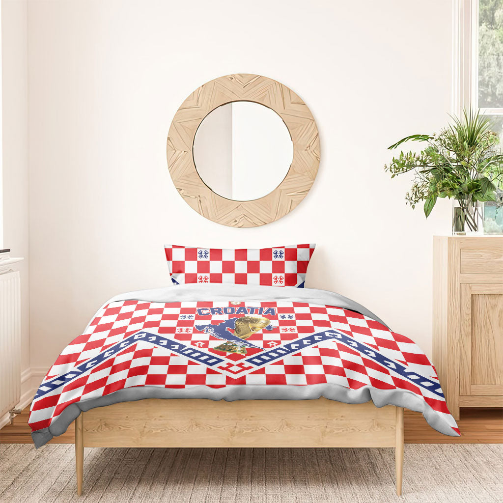 World Football Croatia Bedding Set Fearless Red Check Power