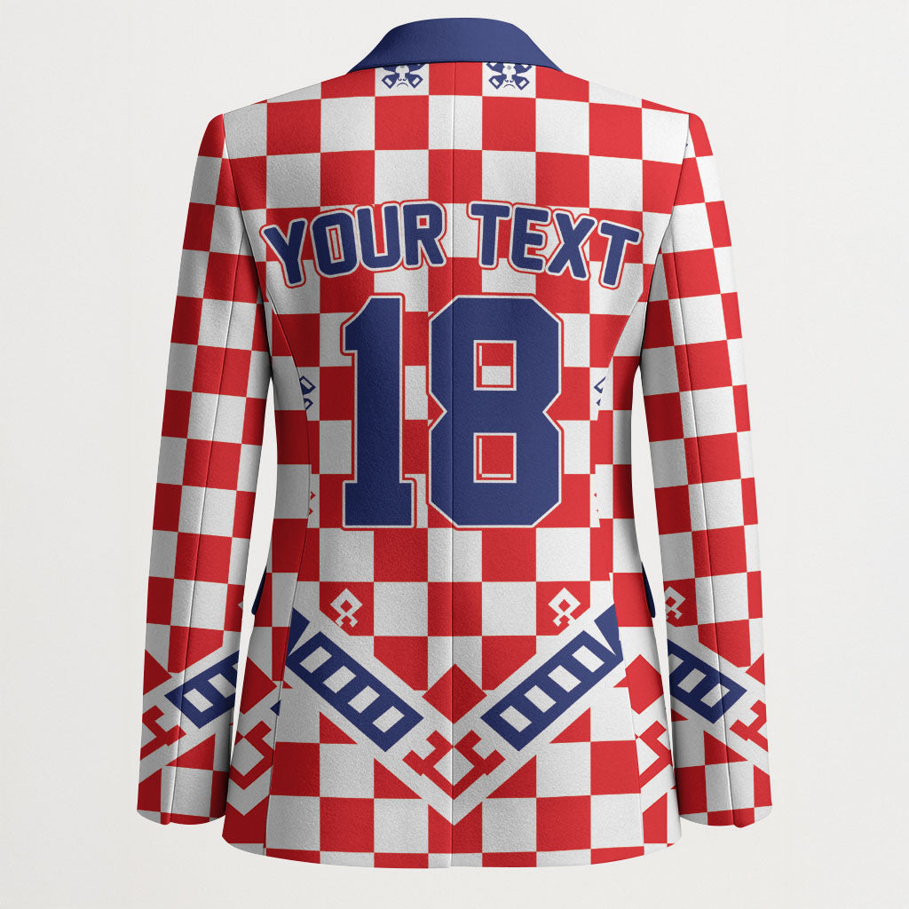 Custom World Football Croatia Blazer Fearless Red Check Power