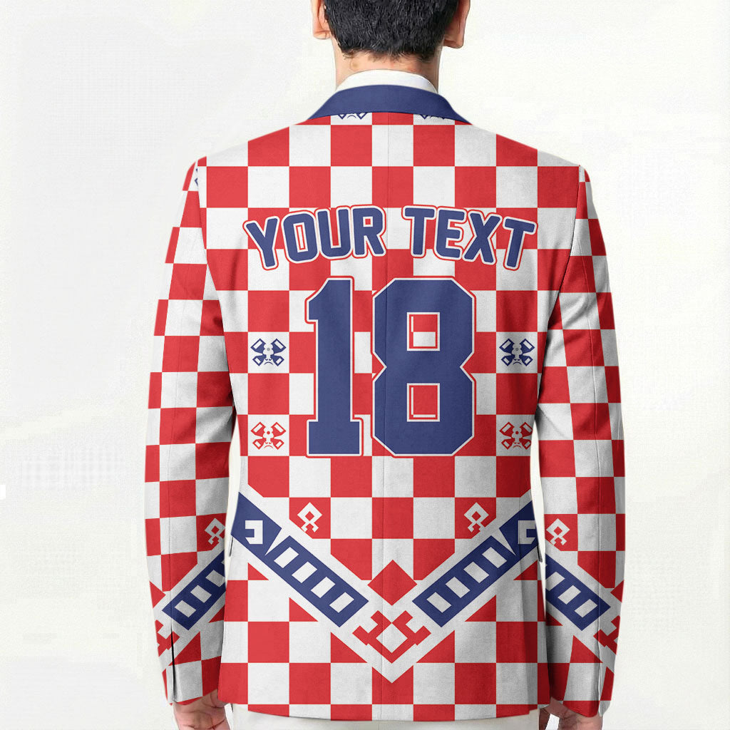 Custom World Football Croatia Blazer Fearless Red Check Power