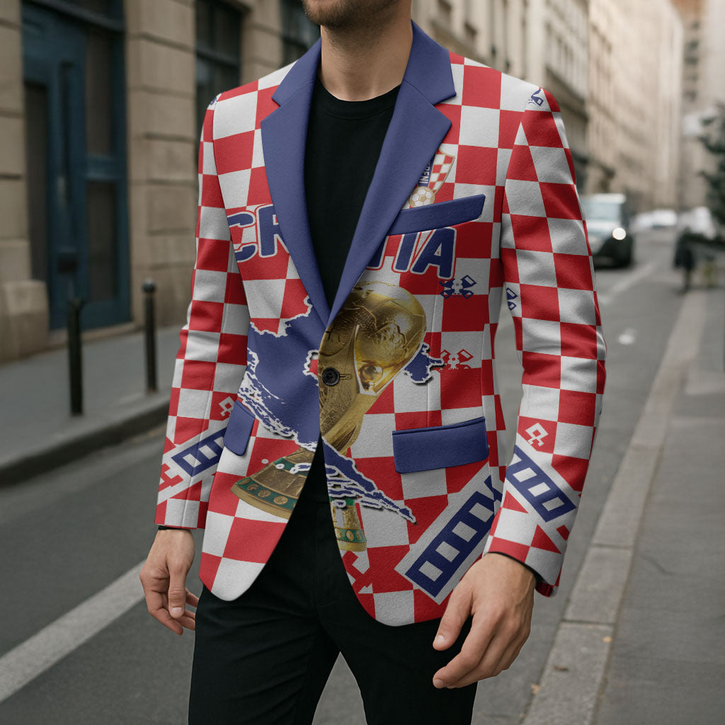 Custom World Football Croatia Blazer Fearless Red Check Power