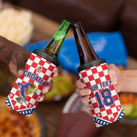 Custom World Football Croatia 4 in 1 Can Cooler Tumbler Fearless Red Check Power