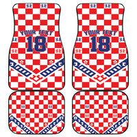 Custom World Football Croatia Car Mats Fearless Red Check Power