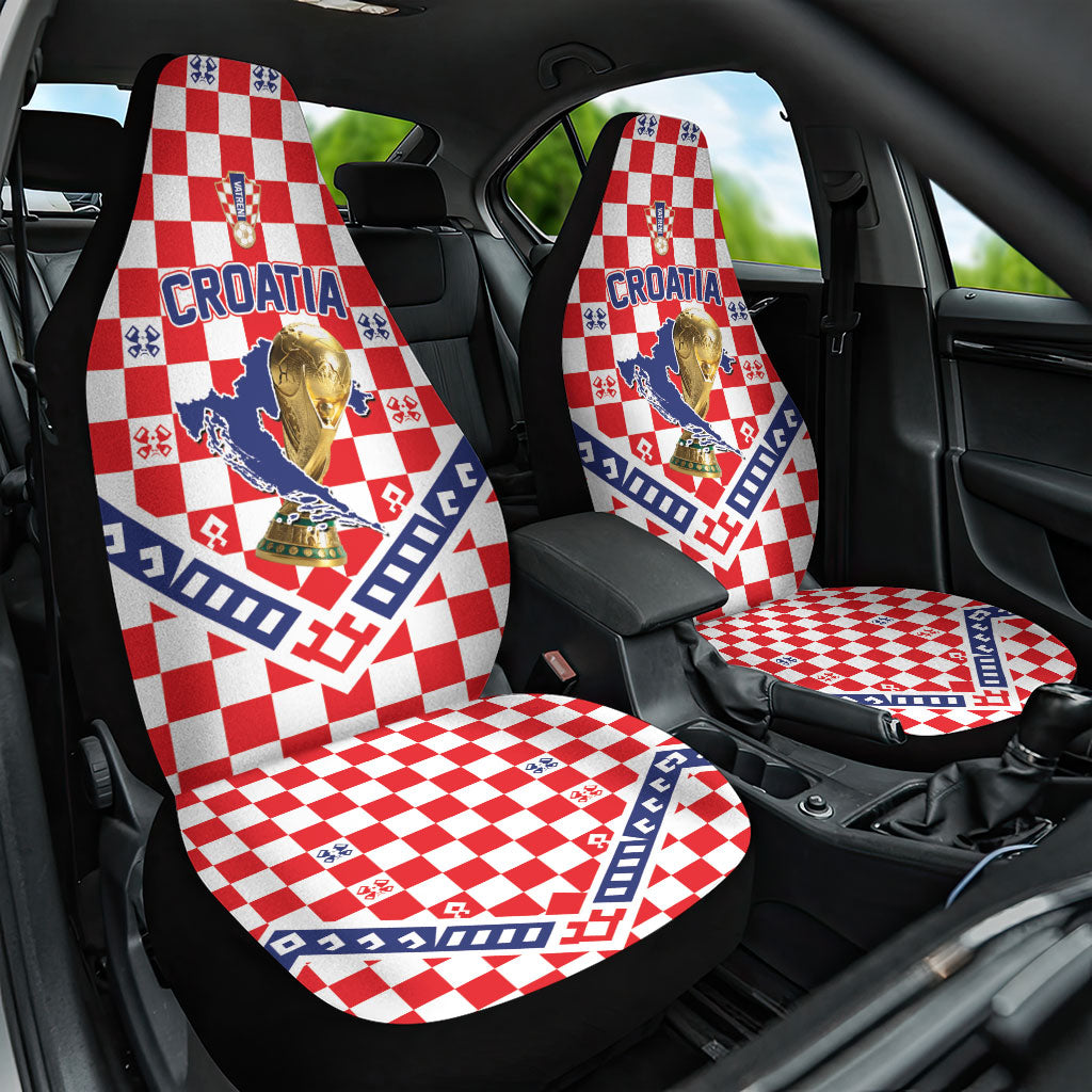 World Football Croatia Car Seat Cover Fearless Red Check Power