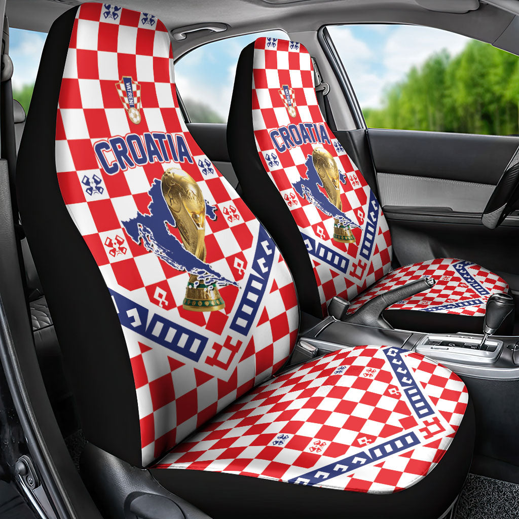 World Football Croatia Car Seat Cover Fearless Red Check Power