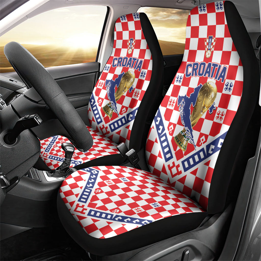World Football Croatia Car Seat Cover Fearless Red Check Power