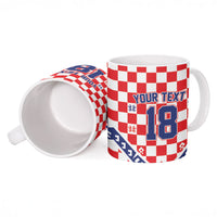 Custom World Football Croatia Ceramic Mug Fearless Red Check Power