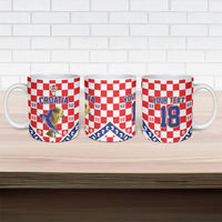 Custom World Football Croatia Ceramic Mug Fearless Red Check Power