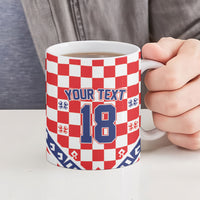 Custom World Football Croatia Ceramic Mug Fearless Red Check Power