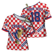 Custom World Football Croatia Cross Shoulder Shirt Fearless Red Check Power