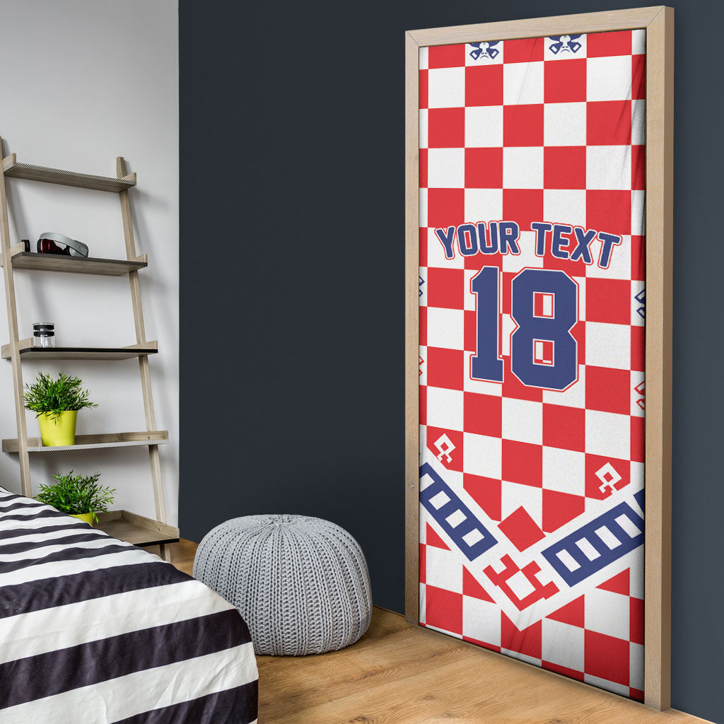 Custom World Football Croatia Door Cover Fearless Red Check Power