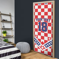 Custom World Football Croatia Door Cover Fearless Red Check Power