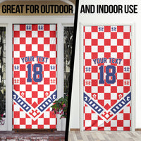 Custom World Football Croatia Door Cover Fearless Red Check Power