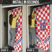 Custom World Football Croatia Door Cover Fearless Red Check Power