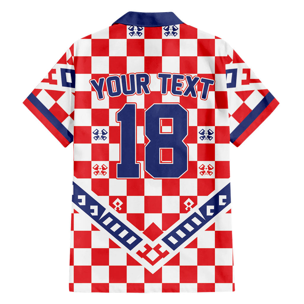 Custom World Football Croatia Hawaiian Shirt Fearless Red Check Power