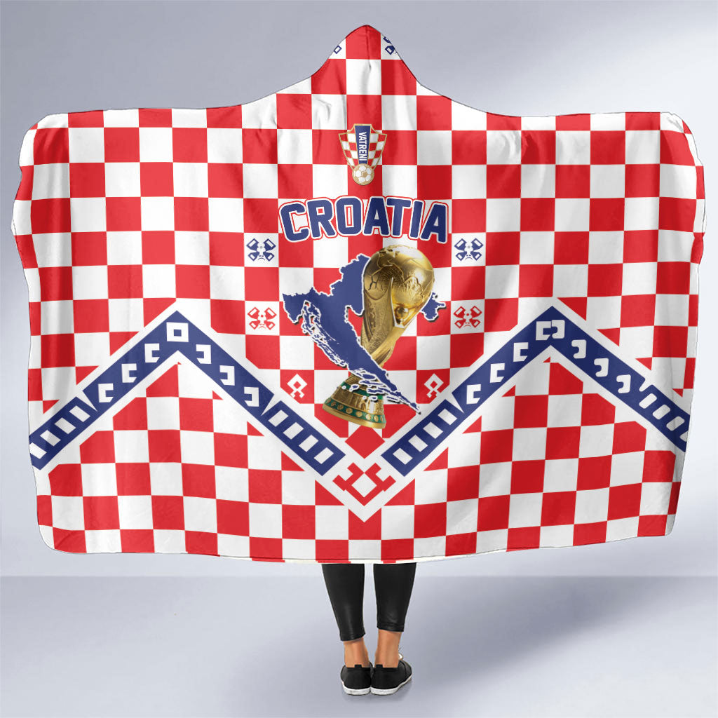 World Football Croatia Hooded Blanket Fearless Red Check Power