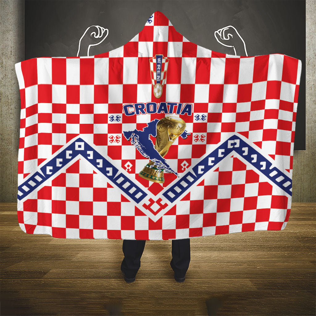 World Football Croatia Hooded Blanket Fearless Red Check Power