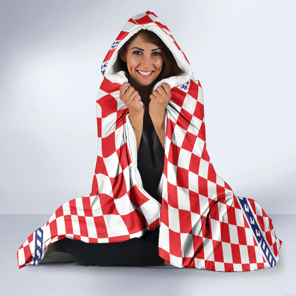 World Football Croatia Hooded Blanket Fearless Red Check Power