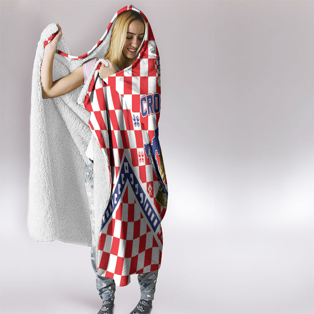 World Football Croatia Hooded Blanket Fearless Red Check Power