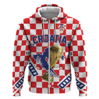 Custom World Football Croatia Hoodie Fearless Red Check Power