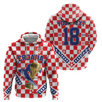 Custom World Football Croatia Hoodie Fearless Red Check Power