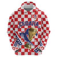 Custom World Football Croatia Hoodie Fearless Red Check Power