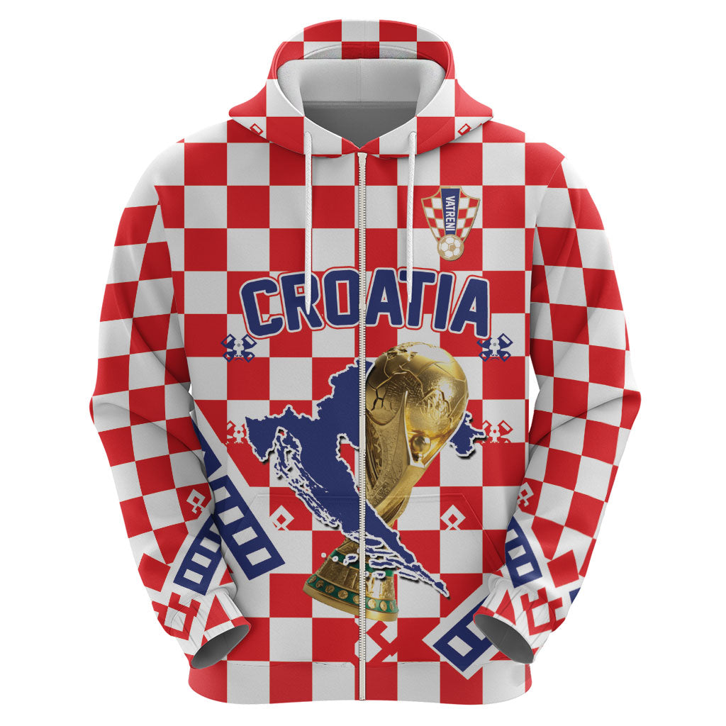 Custom World Football Croatia Hoodie Fearless Red Check Power