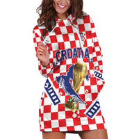 Custom World Football Croatia Hoodie Dress Fearless Red Check Power