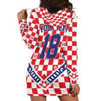 Custom World Football Croatia Hoodie Dress Fearless Red Check Power