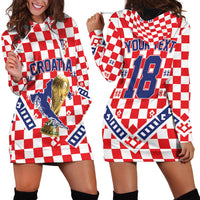 Custom World Football Croatia Hoodie Dress Fearless Red Check Power