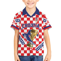 Custom World Football Croatia Kid Hawaiian Shirt Fearless Red Check Power