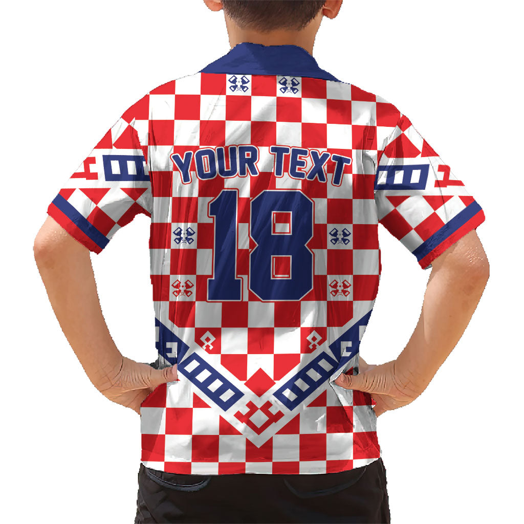 Custom World Football Croatia Kid Hawaiian Shirt Fearless Red Check Power