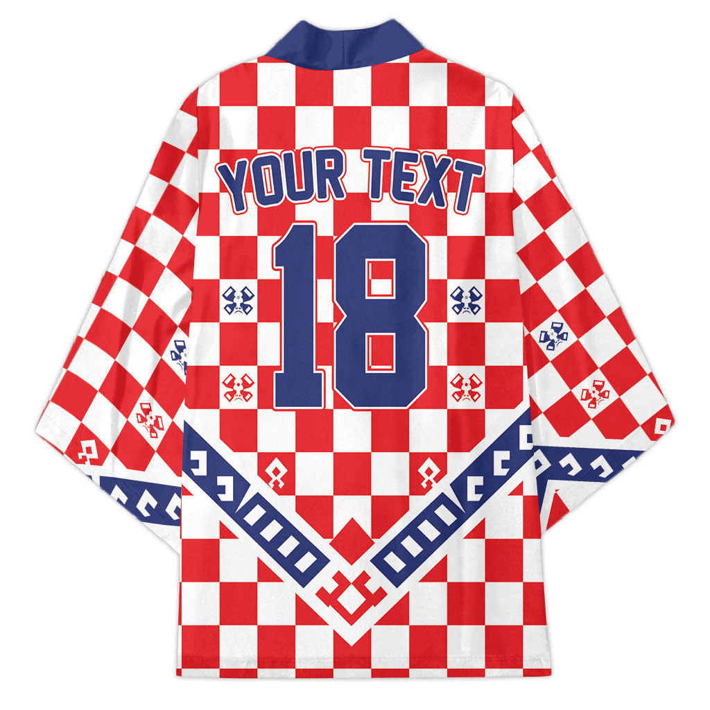 Custom World Football Croatia Kimono Fearless Red Check Power