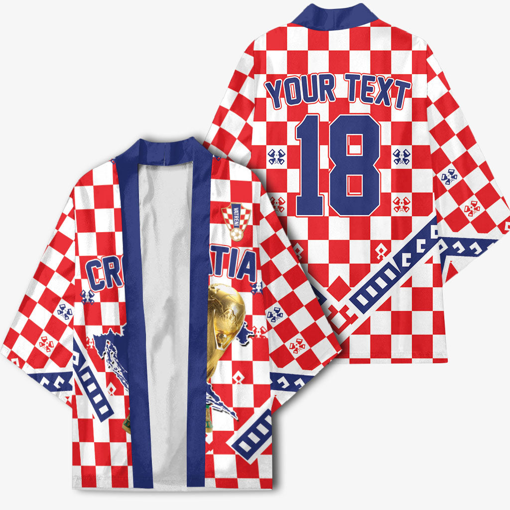 Custom World Football Croatia Kimono Fearless Red Check Power