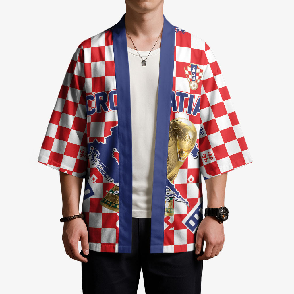 Custom World Football Croatia Kimono Fearless Red Check Power