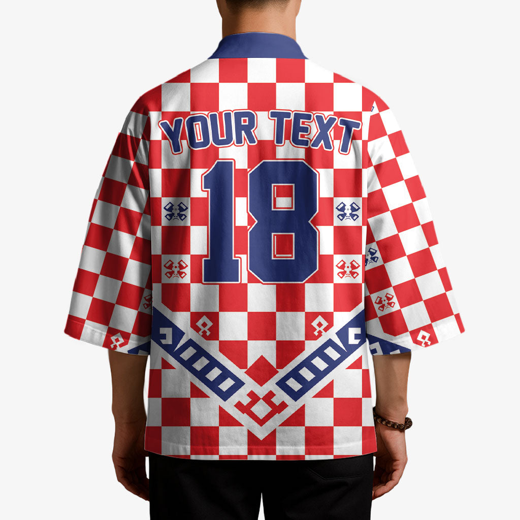 Custom World Football Croatia Kimono Fearless Red Check Power