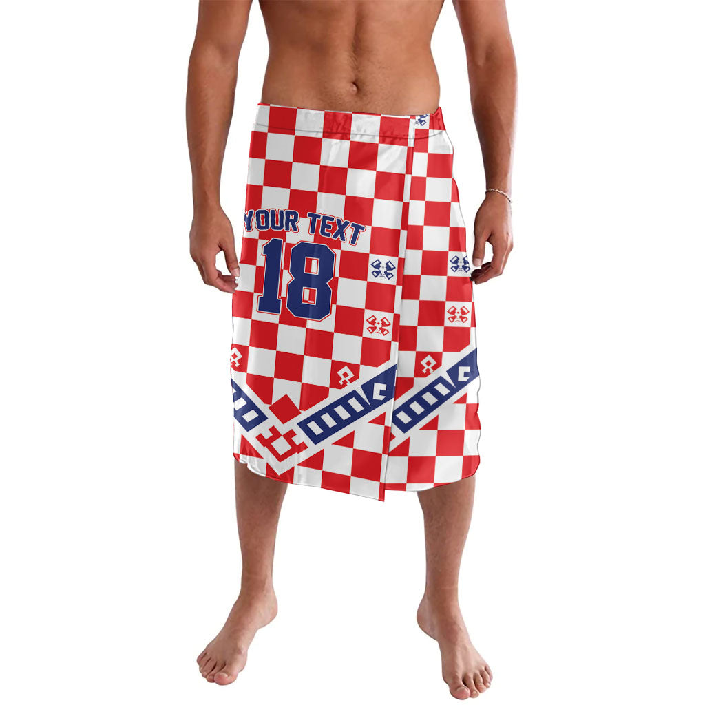 Custom World Football Croatia Lavalava Fearless Red Check Power