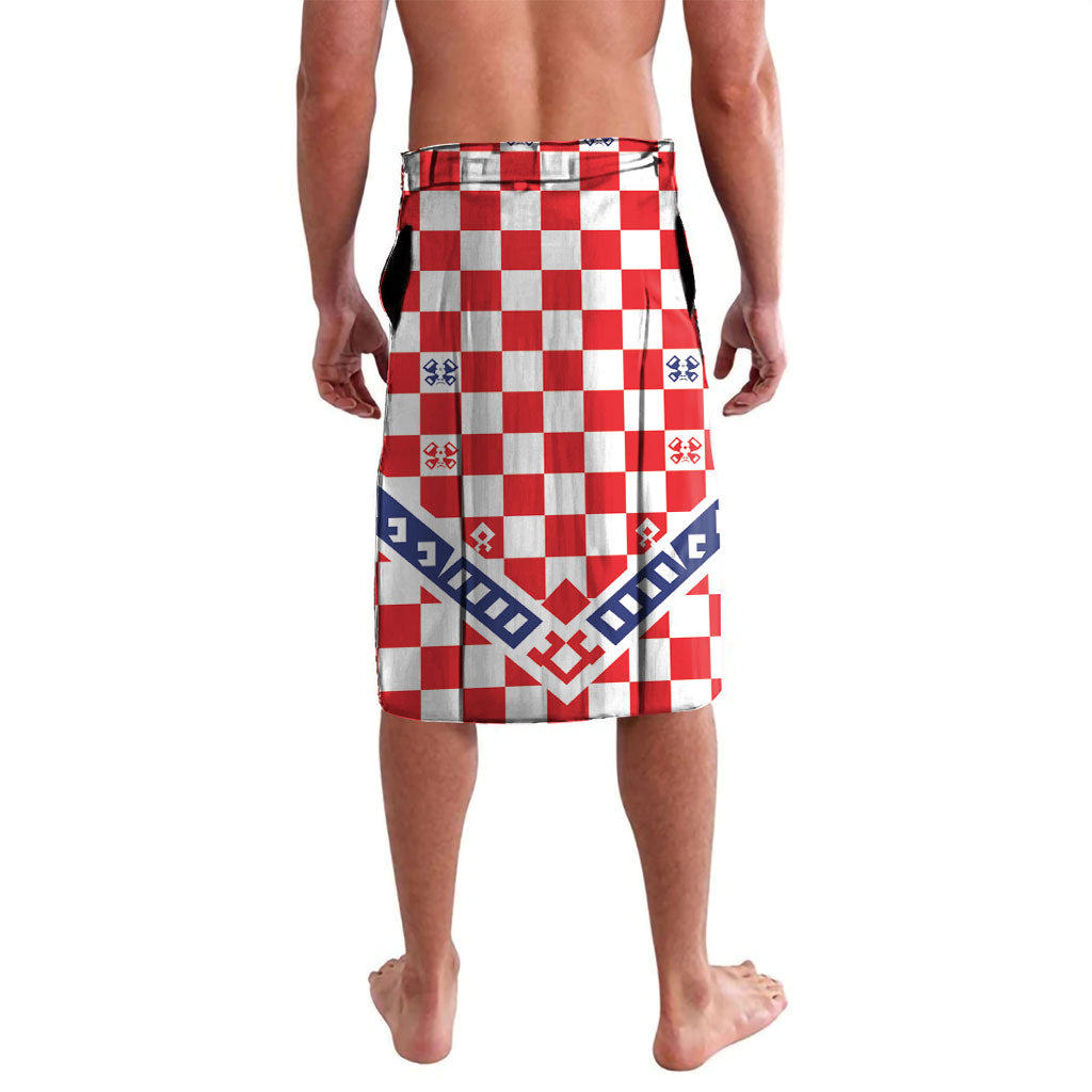 Custom World Football Croatia Lavalava Fearless Red Check Power