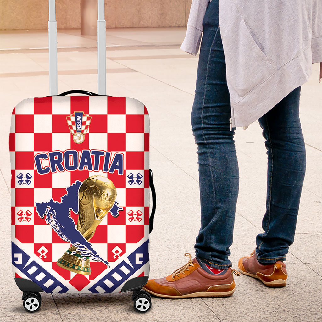 World Football Croatia Luggage Cover Fearless Red Check Power