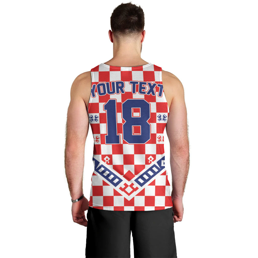 Custom World Football Croatia Men Tank Top Fearless Red Check Power