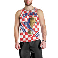Custom World Football Croatia Men Tank Top Fearless Red Check Power