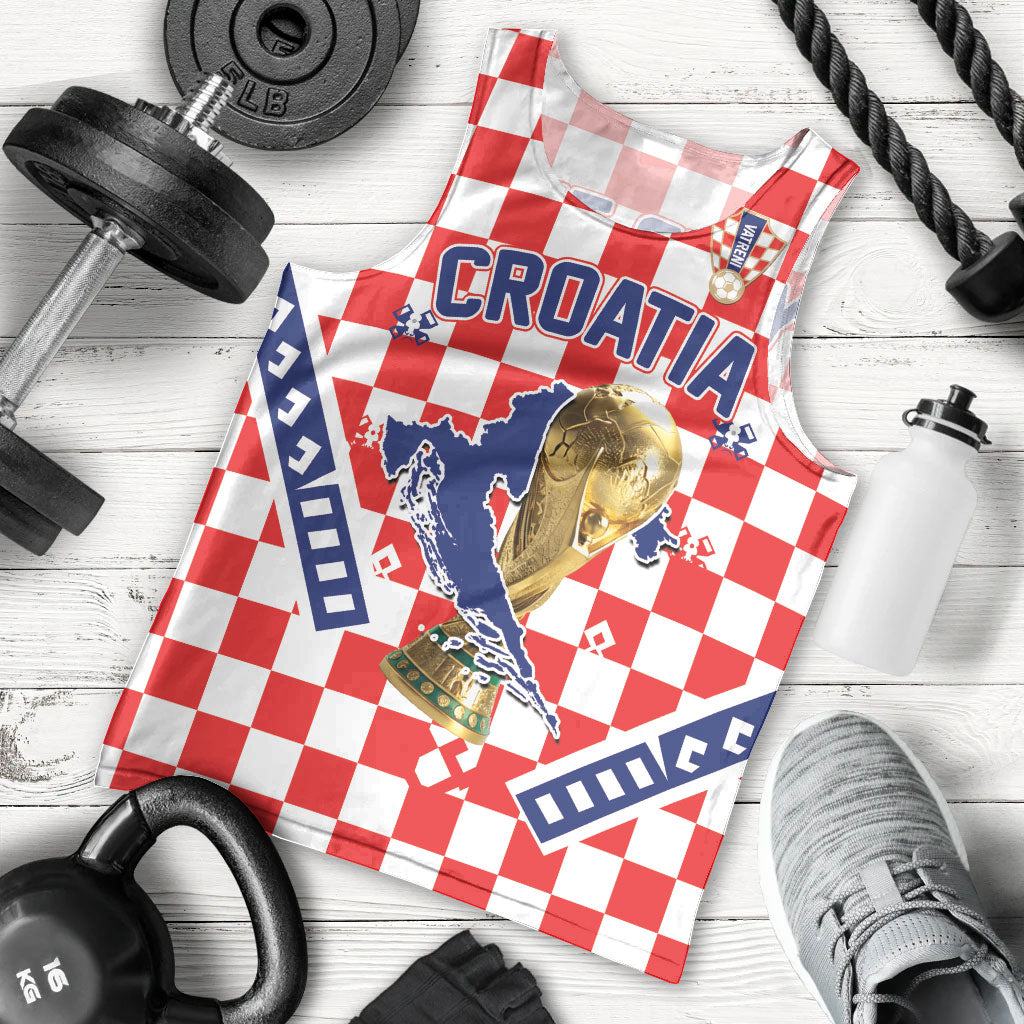 Custom World Football Croatia Men Tank Top Fearless Red Check Power