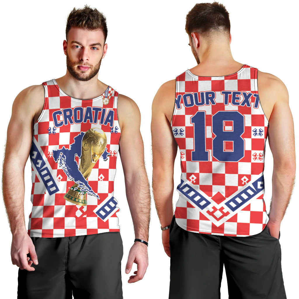 Custom World Football Croatia Men Tank Top Fearless Red Check Power