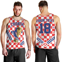 Custom World Football Croatia Men Tank Top Fearless Red Check Power