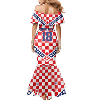 Custom World Football Croatia Mermaid Dress Fearless Red Check Power