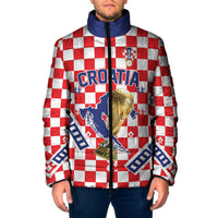 Custom World Football Croatia Padded Jacket Fearless Red Check Power