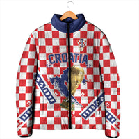 Custom World Football Croatia Padded Jacket Fearless Red Check Power