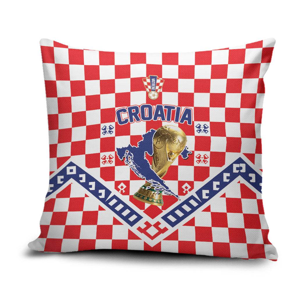 World Football Croatia Pillow Cover Fearless Red Check Power